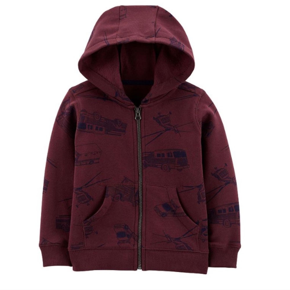 CARTER"s:  Baby Boy's FIRETRUCK Zip-Up Fleece Hoodie and Joggers